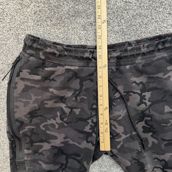 Nike Pants Mens Large Black Gray Camo Tech Fleece Joggers Sweatpants Pockets - Picture 4 of 14